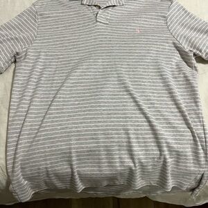 Ralph Lauren Gray and Pink Striped Polo